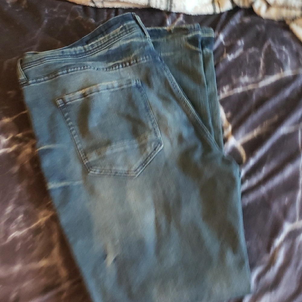 Heroes Motors Inc. Distressed Slim Denim Slim Stretch 38X32 Blue Jeans - Picture 5 of 14